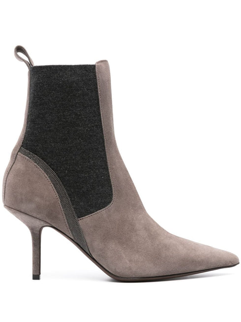Monili chain-detail leather 85mm boots